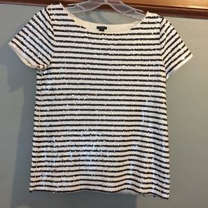 J.Crew Shimmering Sequin Stripe Top size S